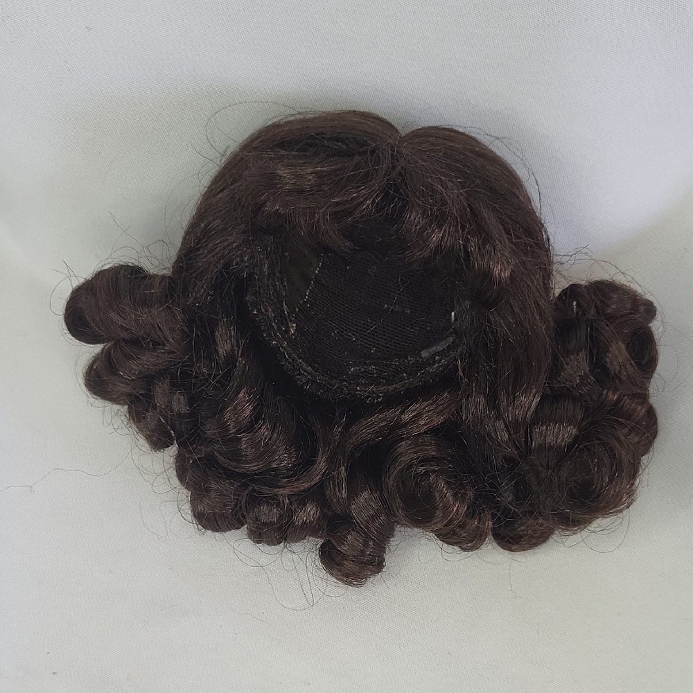 Effanbee Sammy Doll Wig Dark Brown Curly Hair For 8-9" Doll Like New Vtg